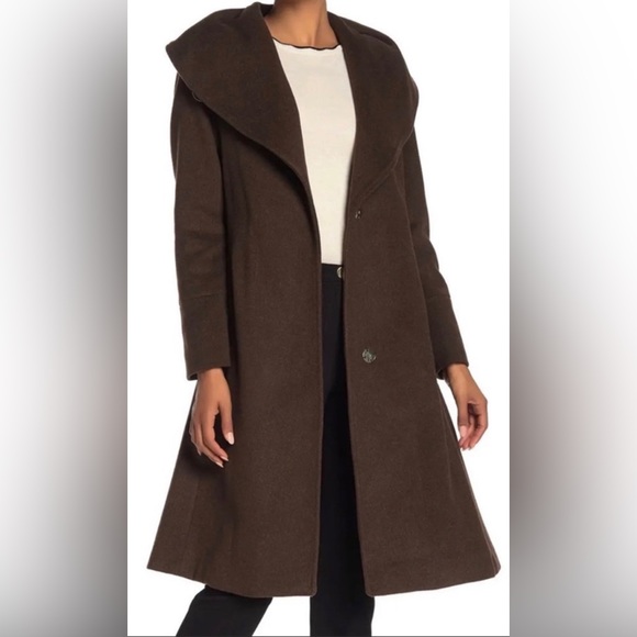 Cole Haan wool blend belted wrap coat - Size 12 - Picture 2 of 8